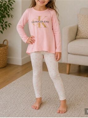 Calvin Klein Kids Pink tunic legging Set